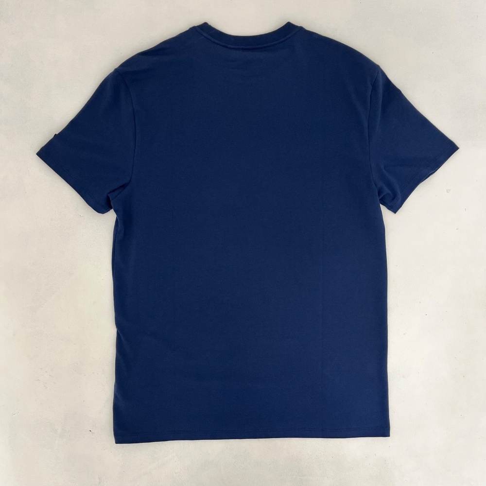 Guess Mens Size M T-Shirt SLK Blue Triangle Logo Crew Neck Short Sleeve NWT - Picture 7 of 9
